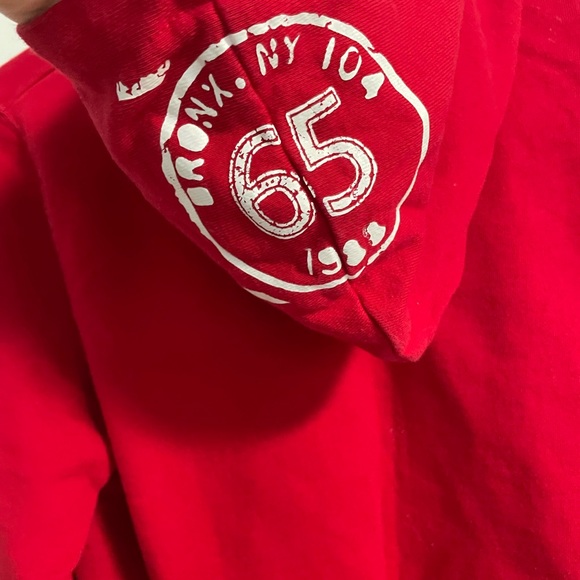 Red Kids /Boys Zara Hoodie with 'No Bad Vibes' Design - Picture 8 of 12